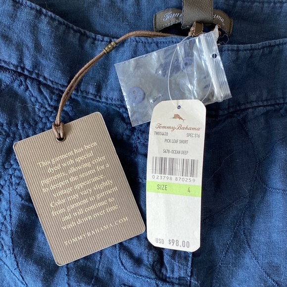 Tommy Bahama Pick Leaf Linen 5-inch Shorts - Picture 6 of 8